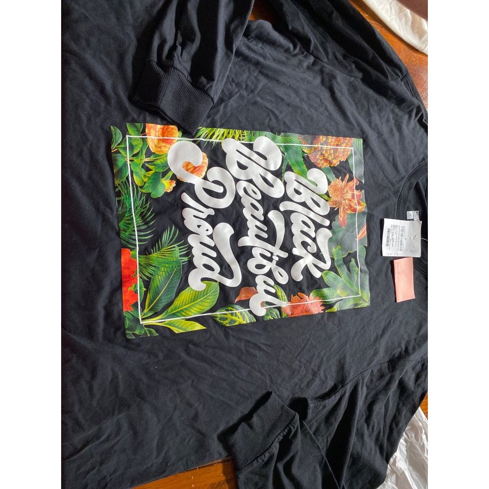 Black History Month Adult Plus Size Long Sleeve Round Neck T-Shirt - Black 1X - Picture 4 of 7